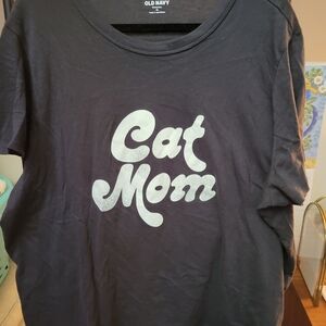 Old Navy Cat Mom T-Shirt - Gray